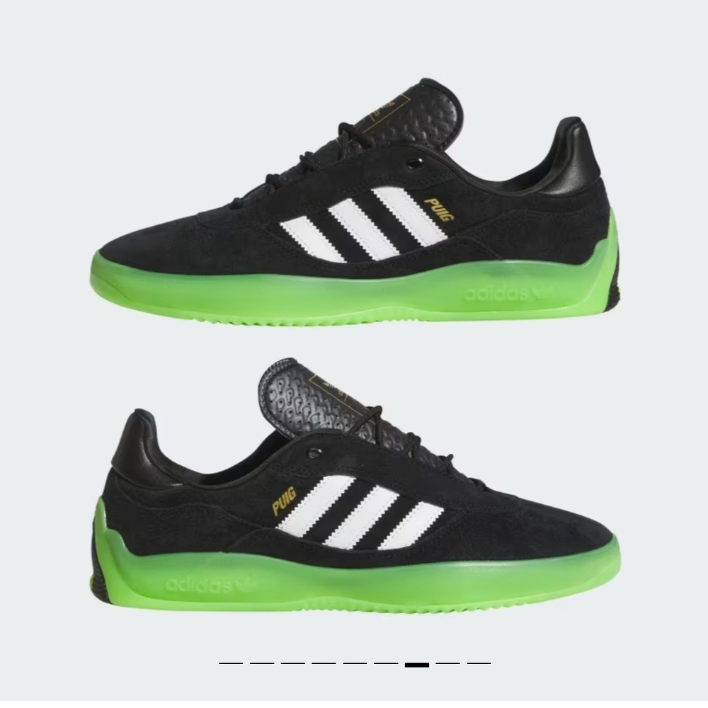 Adidas Black and Green Sneakers